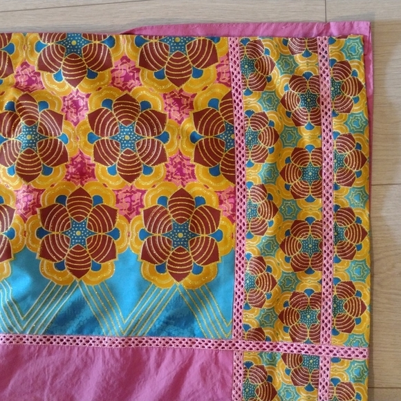 🆕HANDCRAFTED Sparkle Floral Pattern Lace Detail Pencil Skirt w Elastic Waist - Picture 7 of 7